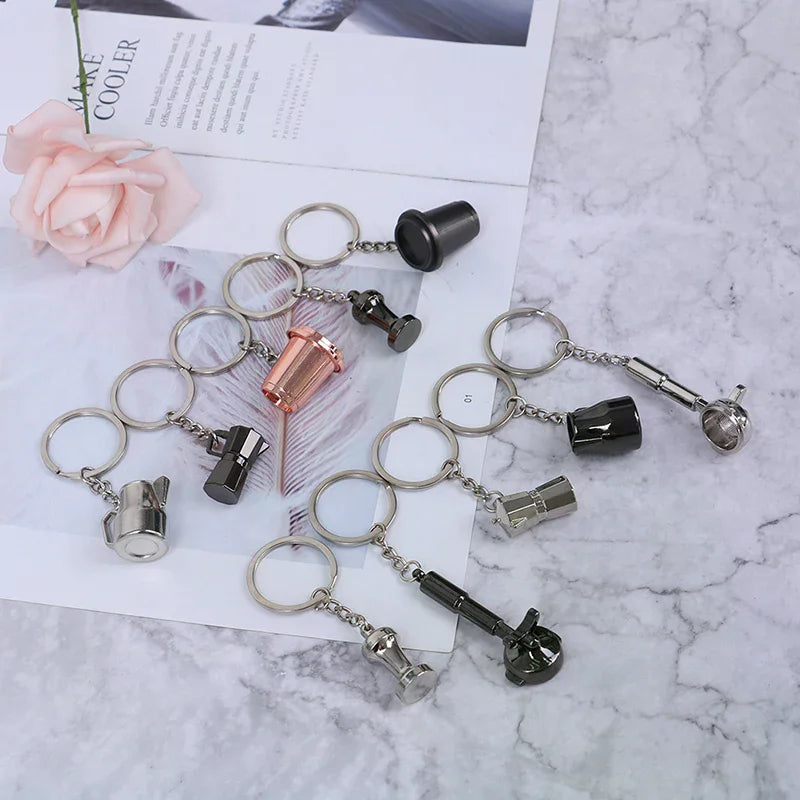 Coffee Handle Charm Keychain