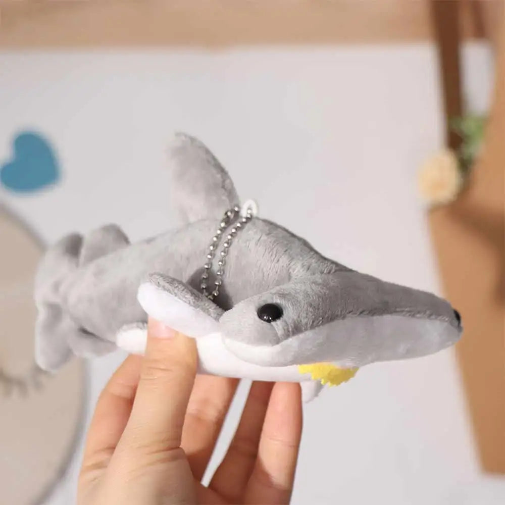 Plush Hammerhead Shark Keychain with Ball Chain