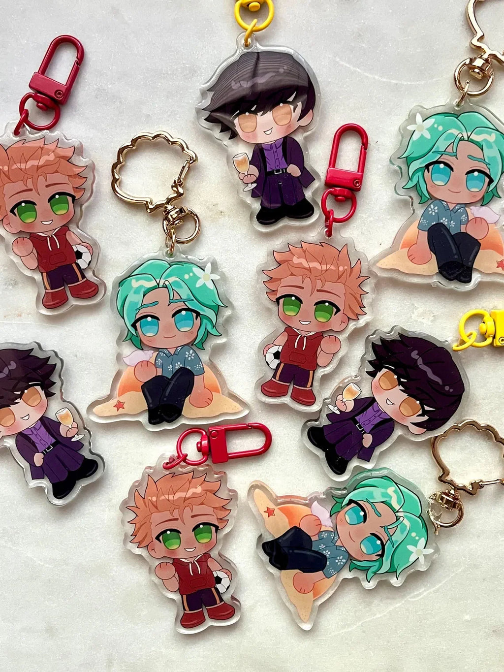 Anime Acrylic Charm Keychain with Zinc Alloy Clip