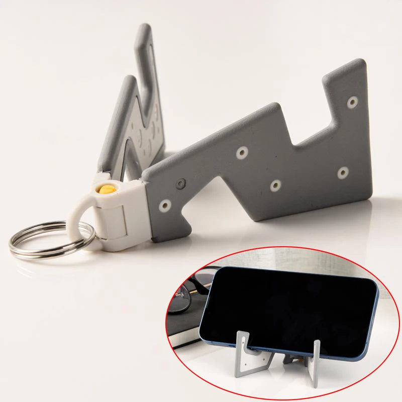 Foldable Phone and Tablet Stand with Key Ring