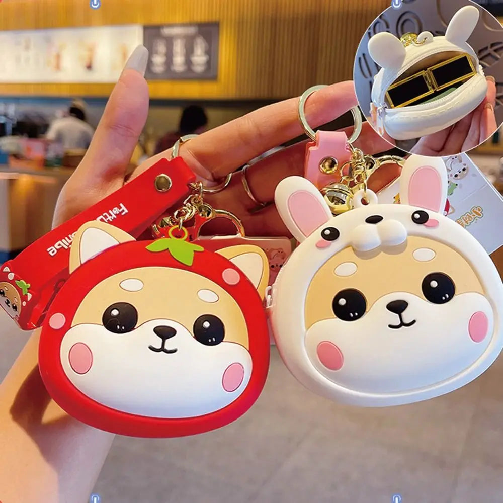 Shiba Inu Face Coin Purse Keychain