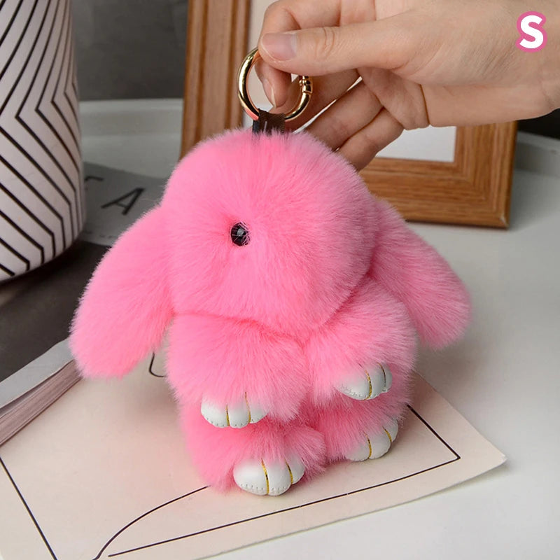 Plush Bunny Bag Charm with Gold-Tone Spring Ring