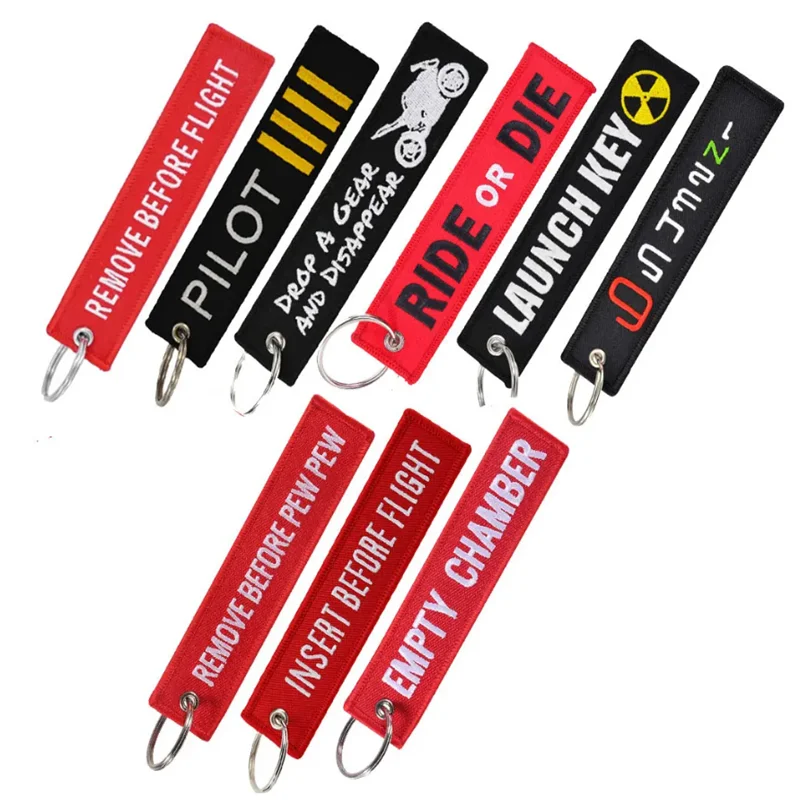 Embroidered Aviation Pilot Fabric Key Tag