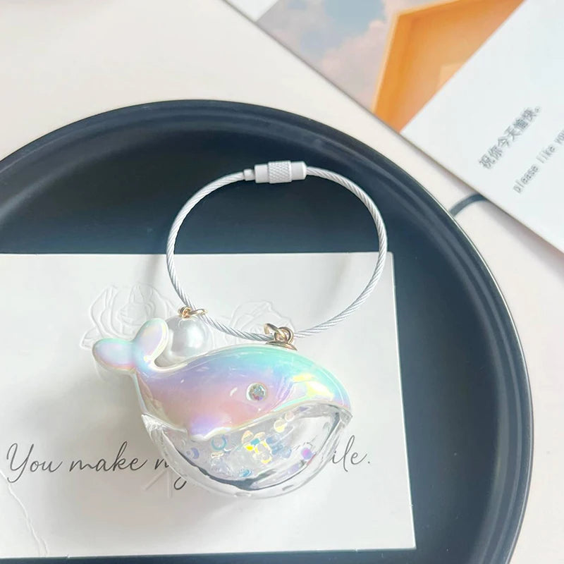 Cute Whale Dolphin Keychain Marine Animal Doll Kawaii Keyring Car Key Chain Accessories For Men Women Couple Bag Jewelry