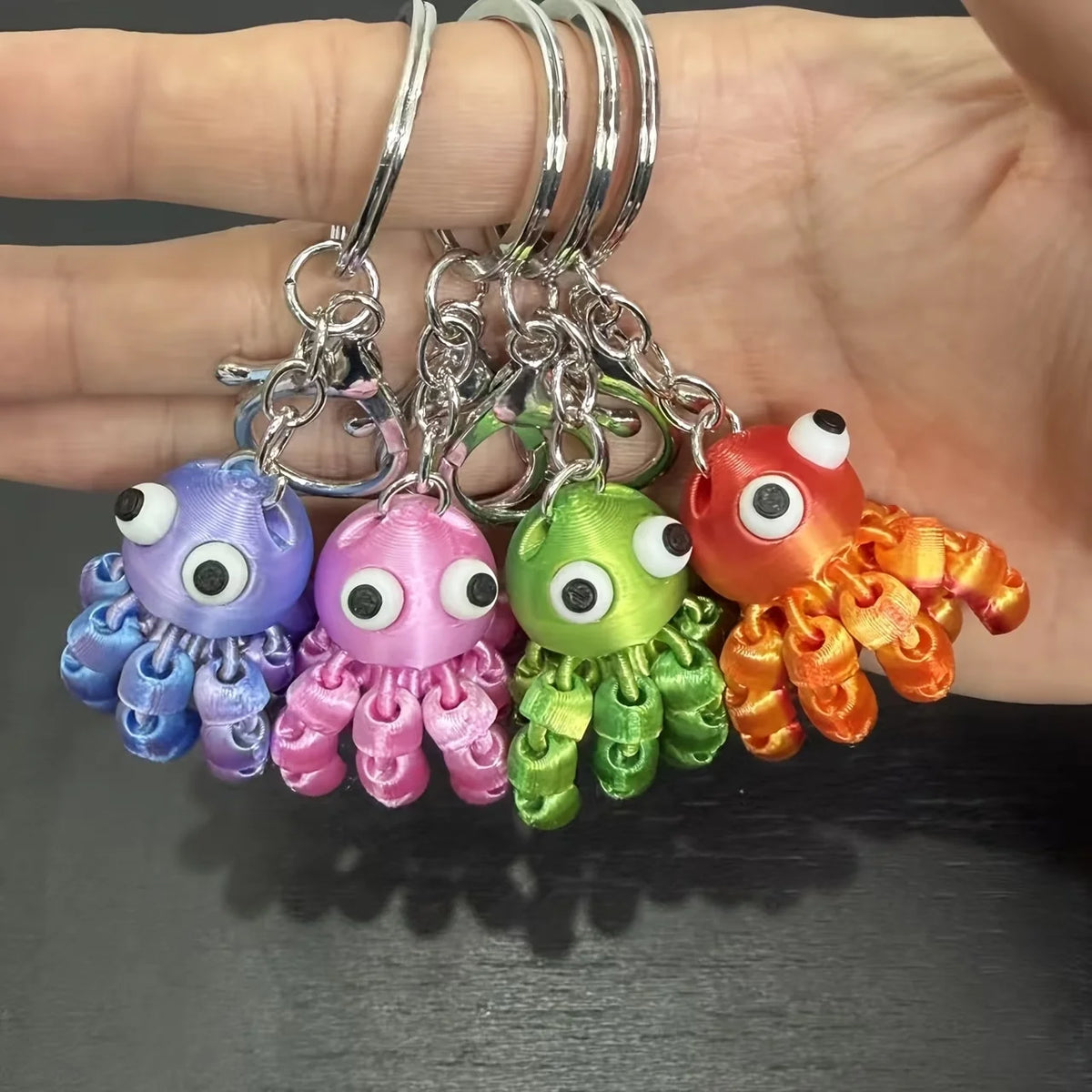 3D-Printed Articulated Octopus Keychain