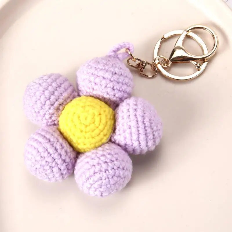 Handmade Crochet Flower Keychain