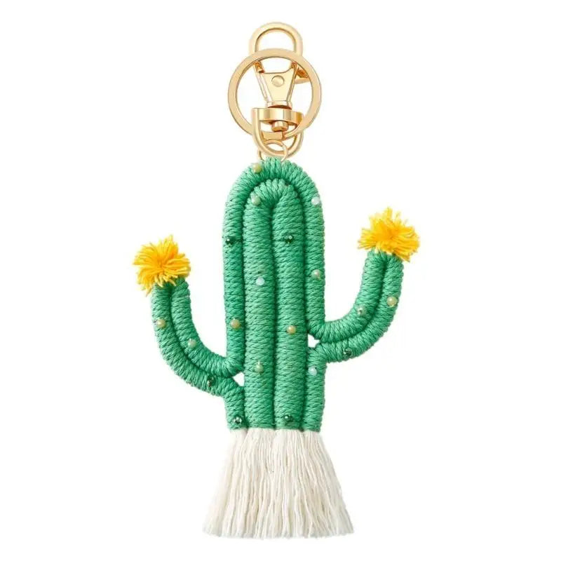 Hand-Woven Cotton Cactus Keychain