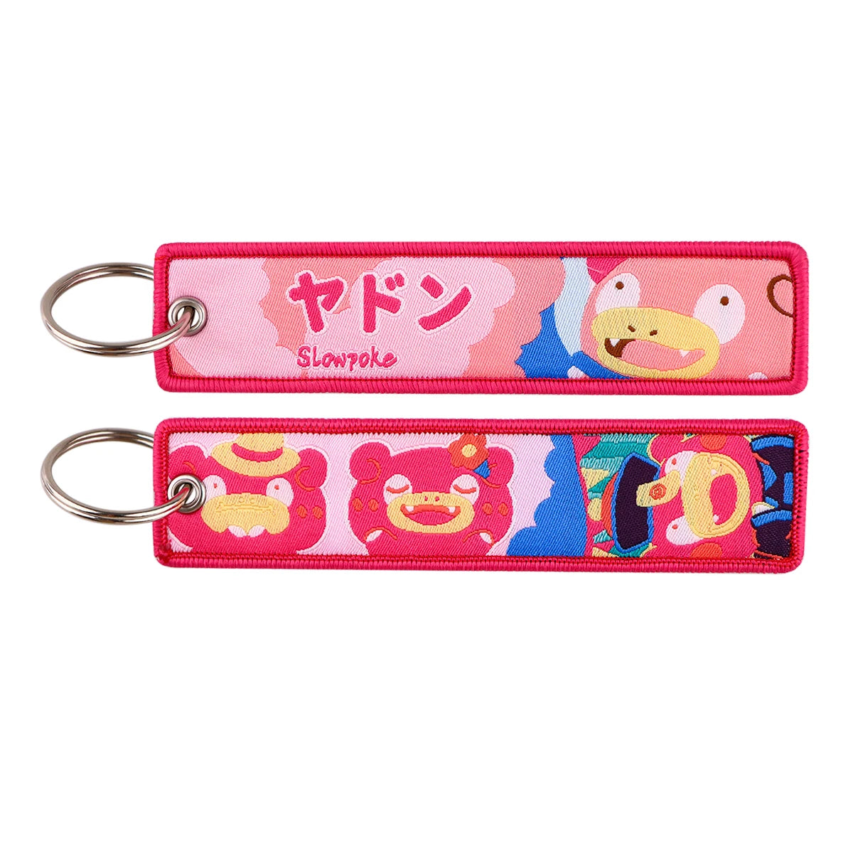 Double-Sided Embroidered Key Tag with Metal Hardware