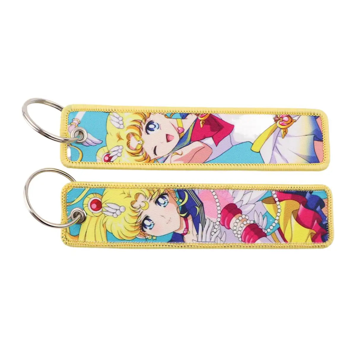 Embroidered Anime Cat Fabric Key Tag