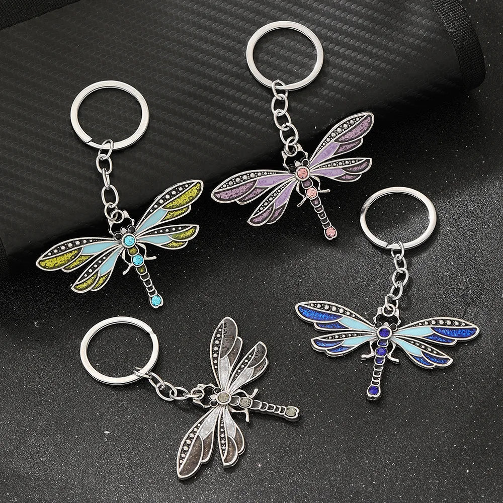 Vintage Dragonfly Keychain in Zinc Alloy