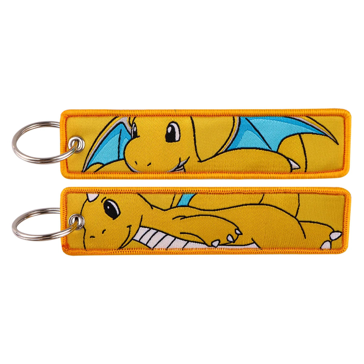 Double-Sided Embroidered Key Tag with Metal Hardware