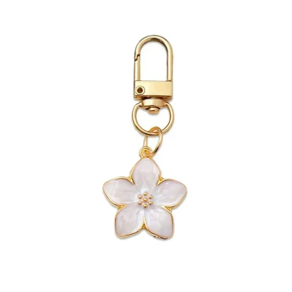 Floral Enamel Keychain and Bag Charm