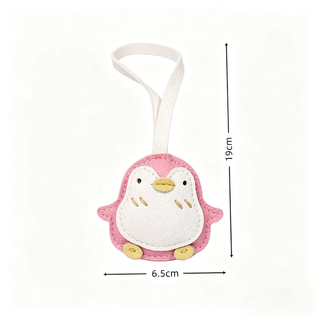 Cartoon Penguin Leather Keychain