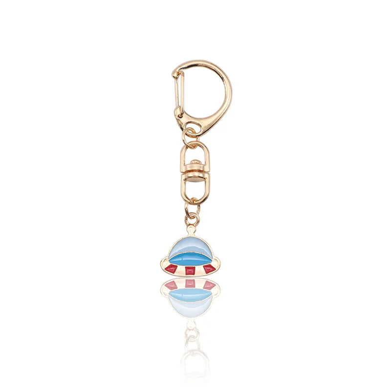 Celestial Space Charm Keychain with D-Shaped Clasp