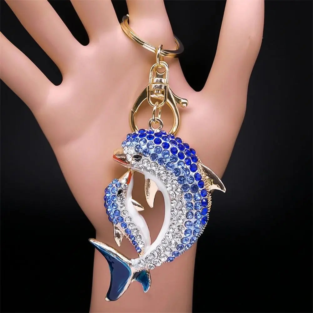 Rhinestone Dolphin Keychain and Bag Charm