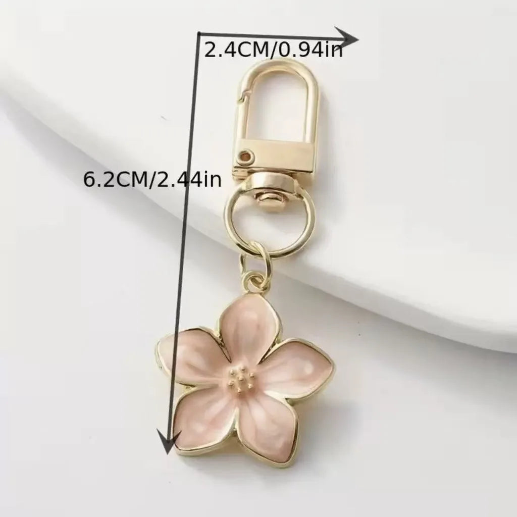 Floral Enamel Keychain and Bag Charm