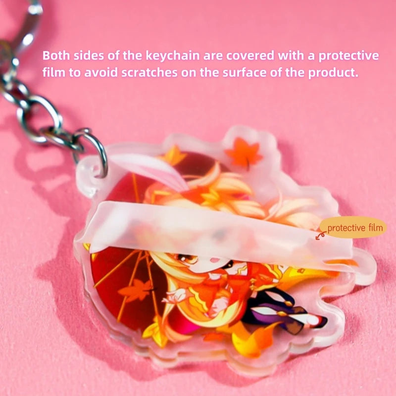 Clear Acrylic Anime Keychain with UV Coating