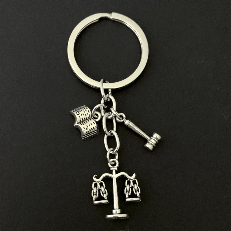 Lawyer Charm Keychain in Antique Silver