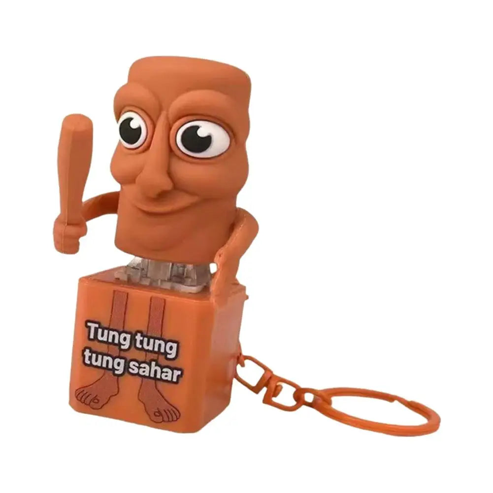 Tung Tung Tung Sahur Keychain Vioce LED Key Press Button Italian Brainrot Tralalero Tralala Shark Bag Pendants Key Accessories