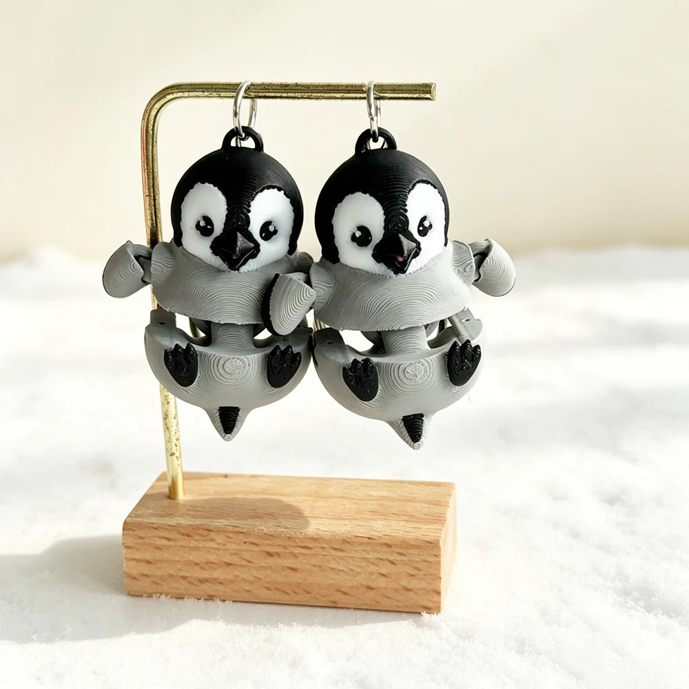 Articulated Penguin Keychain with Segmented Body
