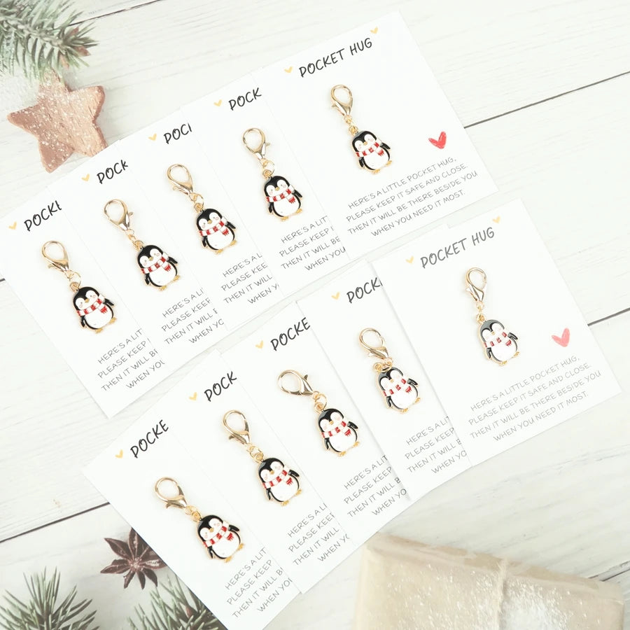 Penguin Keychain Gift Set with Greeting Cards