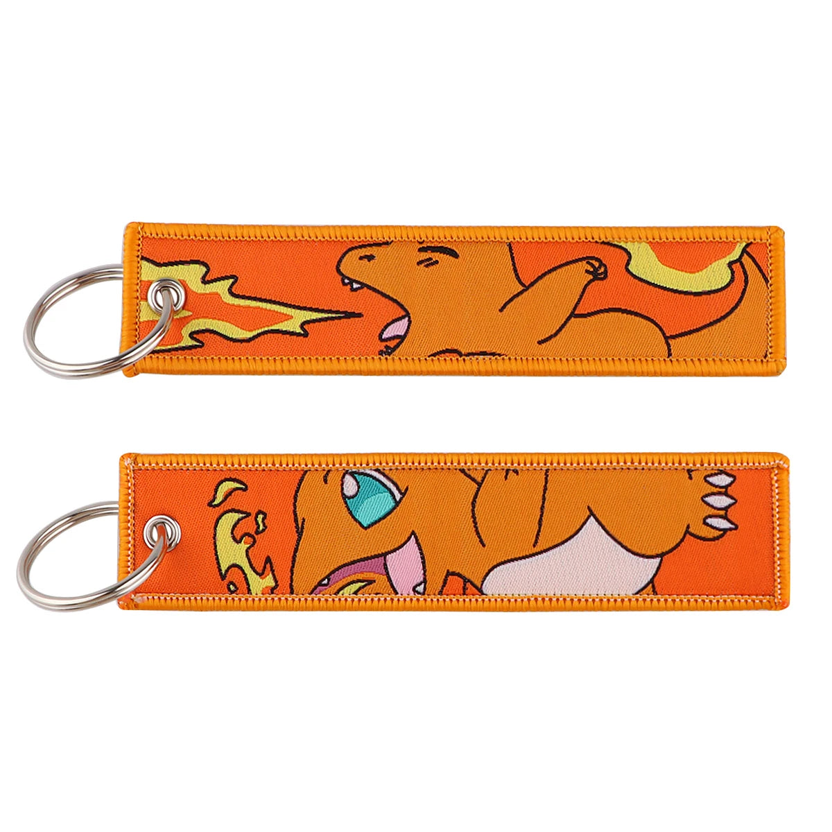 Double-Sided Embroidered Key Tag with Metal Hardware
