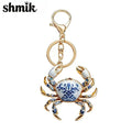 Crab Charm Keychain with Lobster Clasp