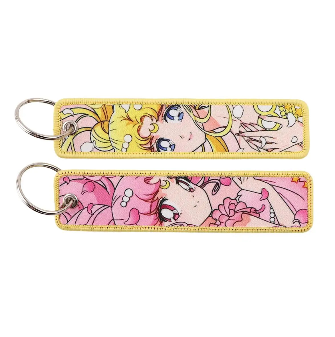 Embroidered Anime Cat Fabric Key Tag
