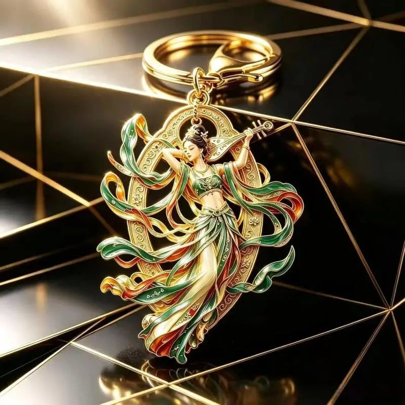 Enamel Blessing Keychain Luxury High End Metal Pendant Premium Bag Charm for Office Lady Bag Decoration