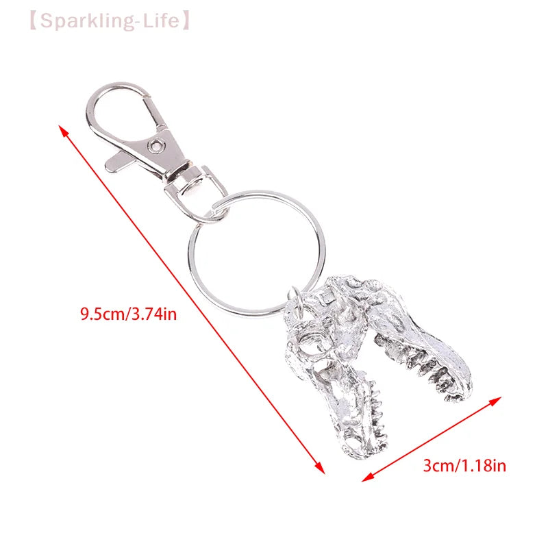 Tyrannosaurus Rex Skull Metal Keychain