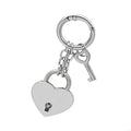 Heart Padlock Bag Charm with Working Key