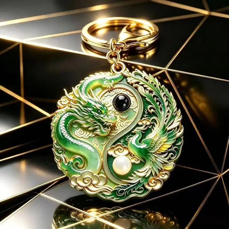 Enamel Blessing Keychain Luxury High End Metal Pendant Premium Bag Charm for Office Lady Bag Decoration