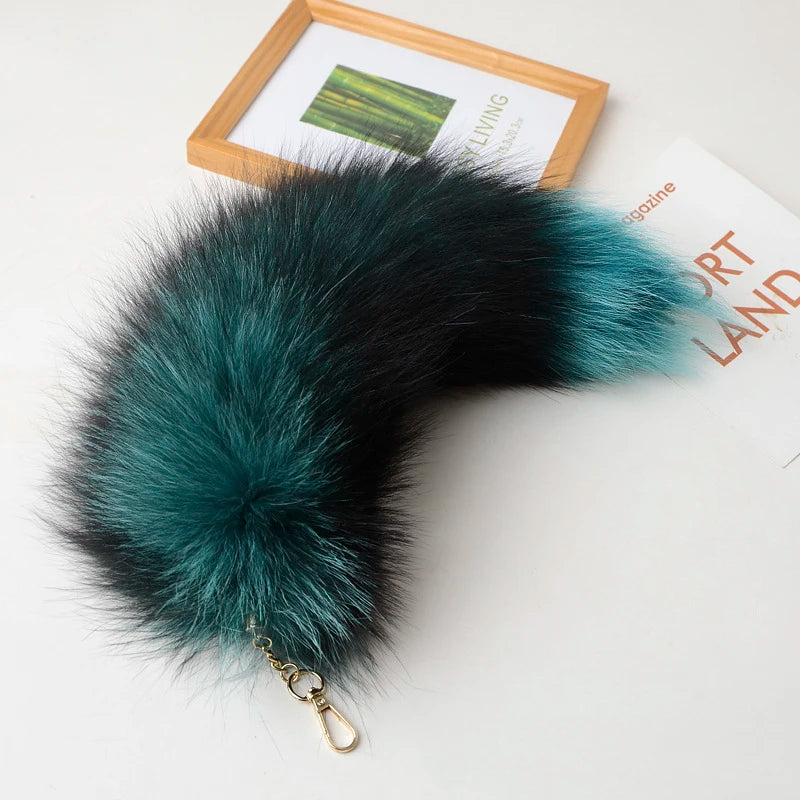 Fox Tail Keychain with Swivel Clasp