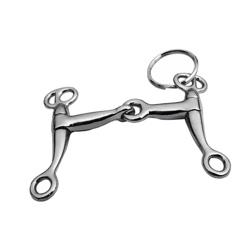 Snaffle Bit Keychain in Silver-Tone Alloy