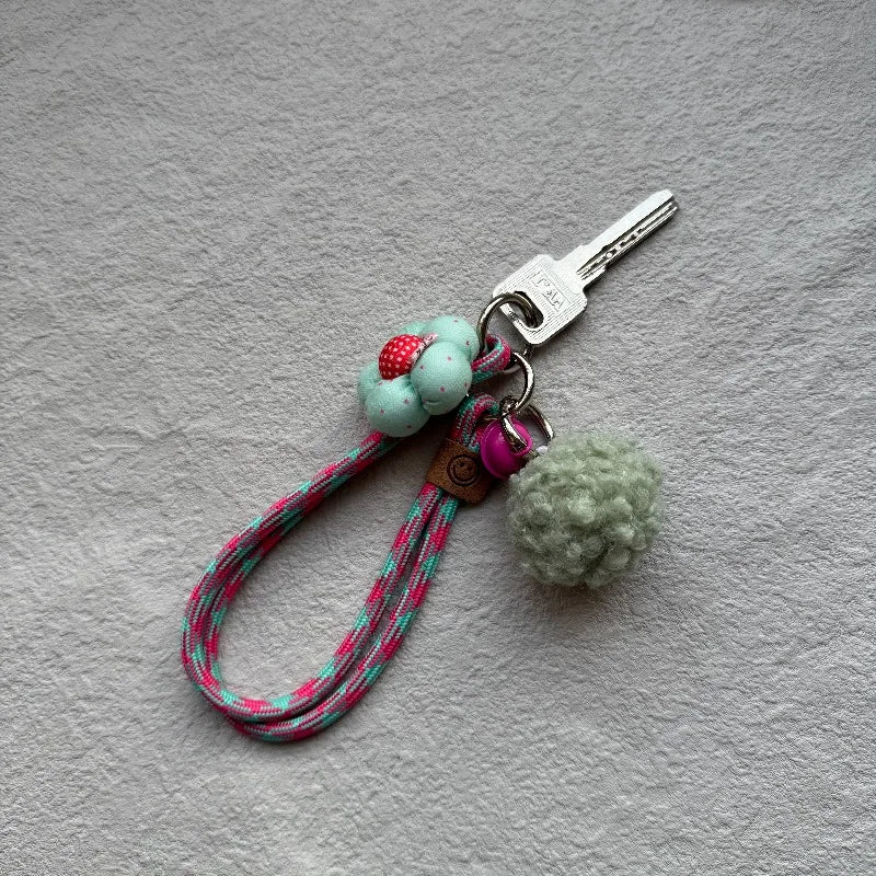 Keychain on the Phone With Wrist Strap Bag Charm Hanging Ornaments Key Holder Small Fresh Keychains Couple Key Chains Gifts