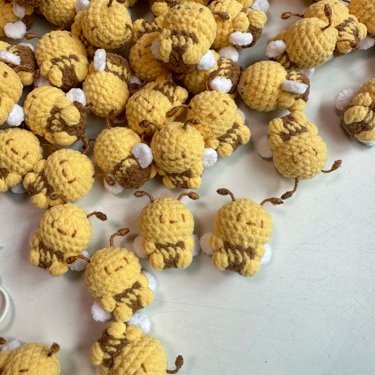 Hand-Crocheted Bee Charm and Keychain