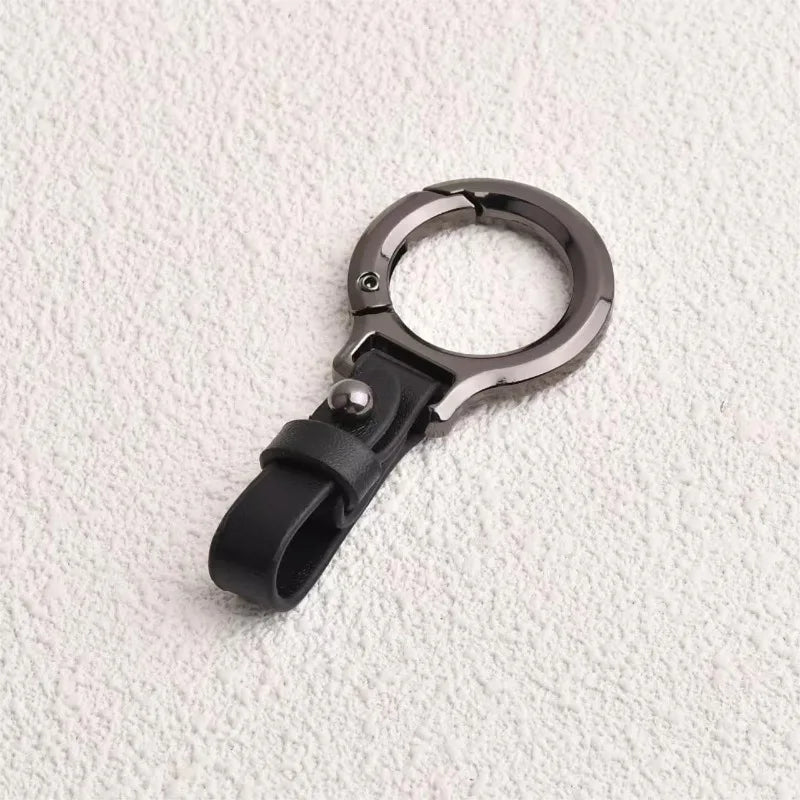 Classic Leather and Metal Car Keychain