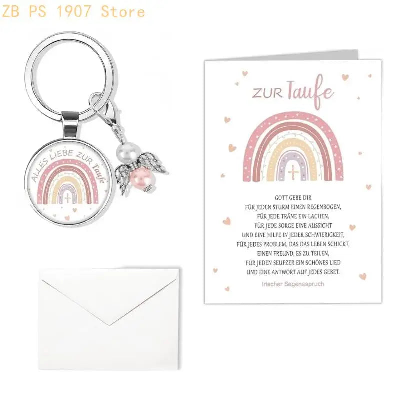 Faith Rainbow Keychain Charm in Zinc Alloy