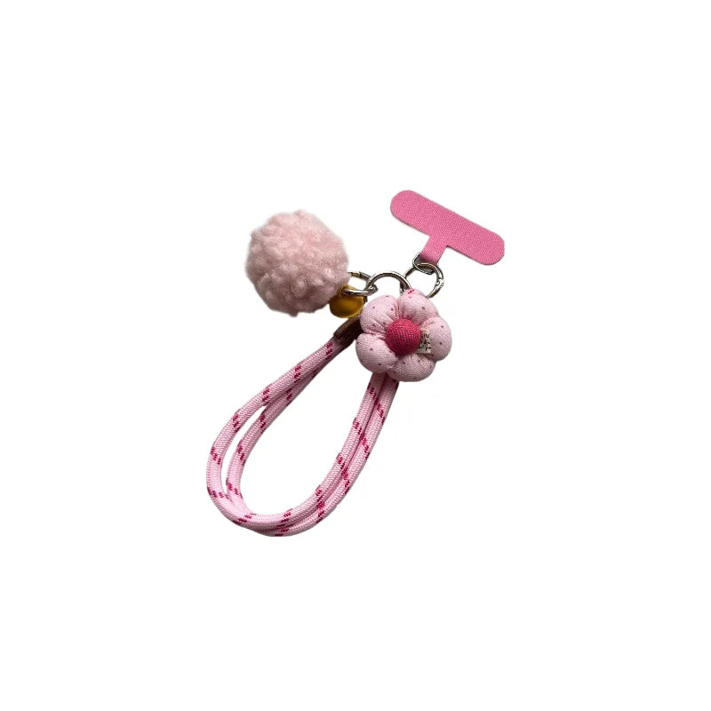 Keychain on the Phone With Wrist Strap Bag Charm Hanging Ornaments Key Holder Small Fresh Keychains Couple Key Chains Gifts