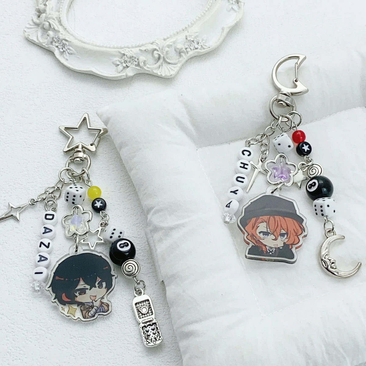 BSD Dazai Osamu and Chuuay Keychain Bungou Stray Dogs Soukoku Inspiration Keychain
