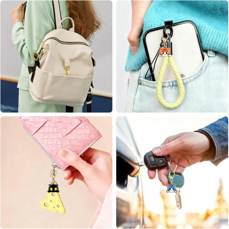 Cat Emotional Support Keychains with Cards, 5-Pack