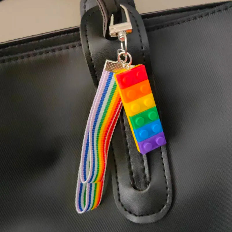 Rainbow Pride Keychain with D-Ring Clasp