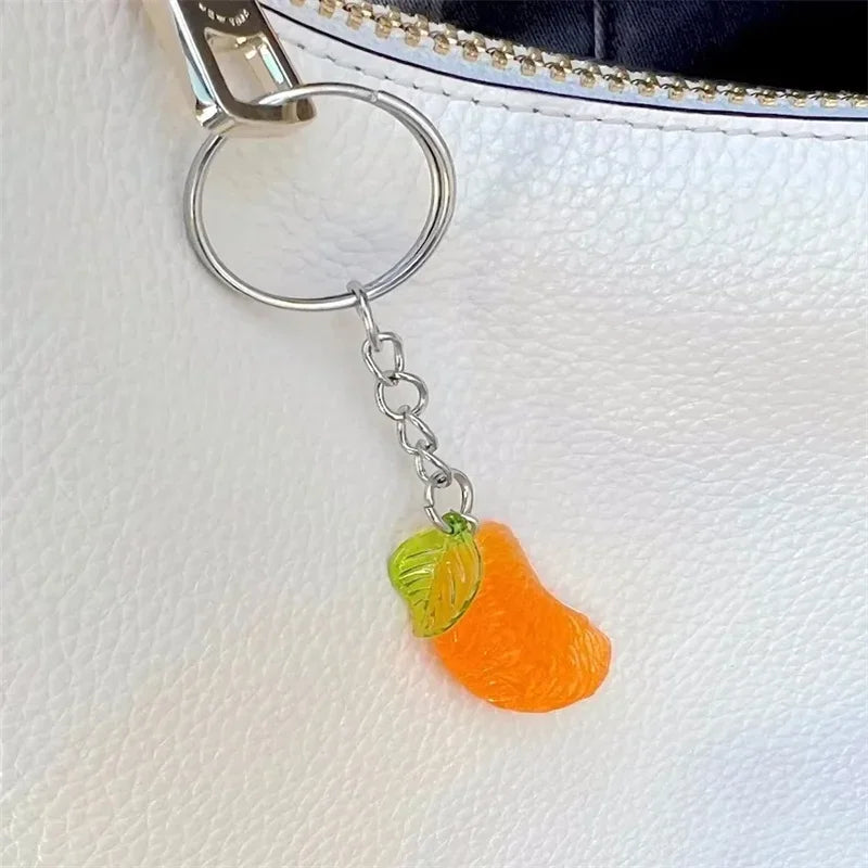 Tangerine Segment Resin Keychain