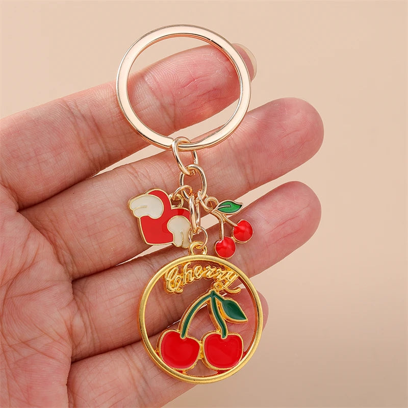 Fruit Enamel Keychain with Gold-Tone Hardware