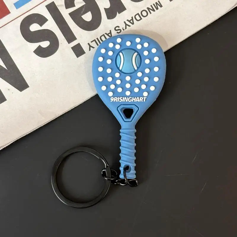 Tennis Racket and Ball Keychain Charm