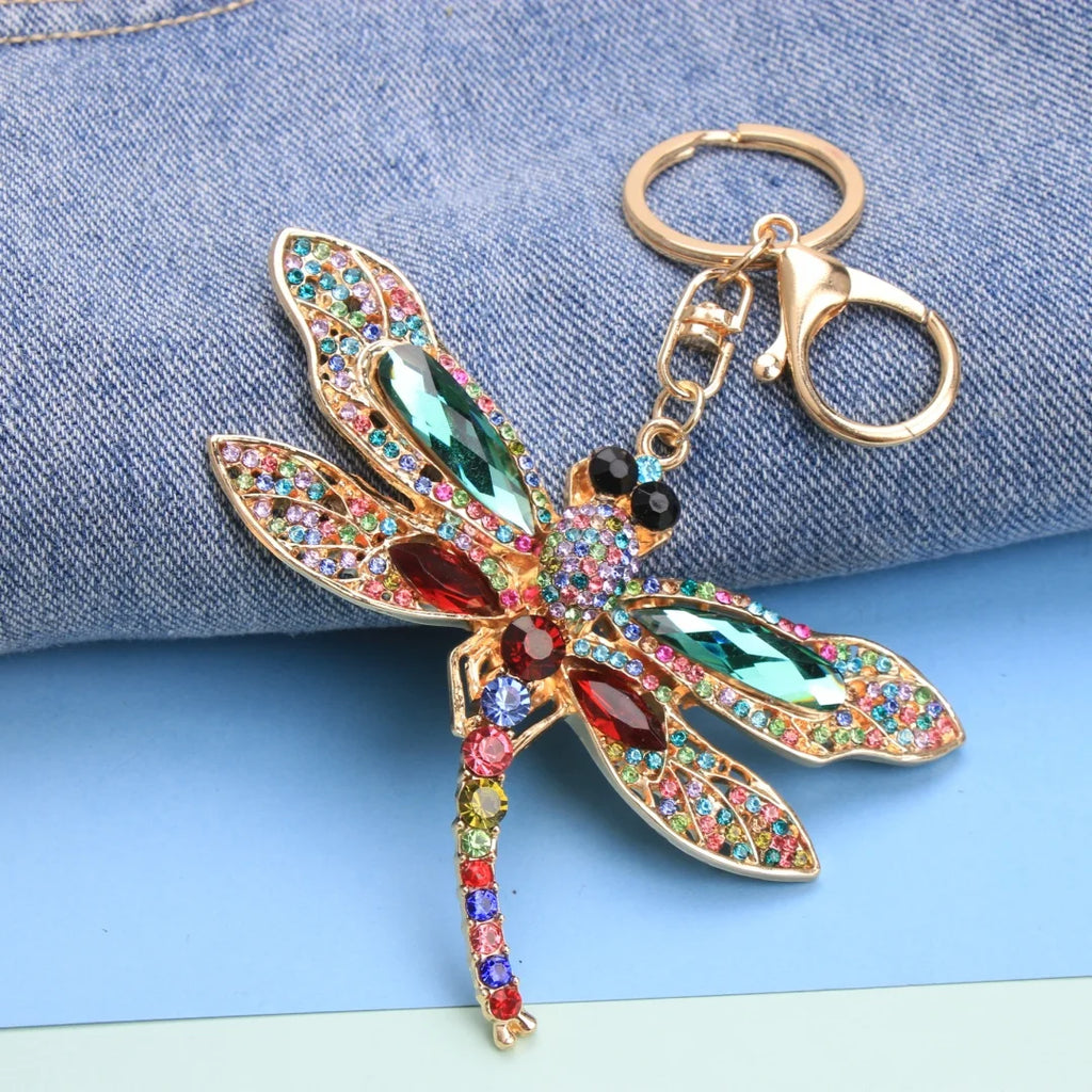 Dragonfly Charm Keychain in Zinc Alloy