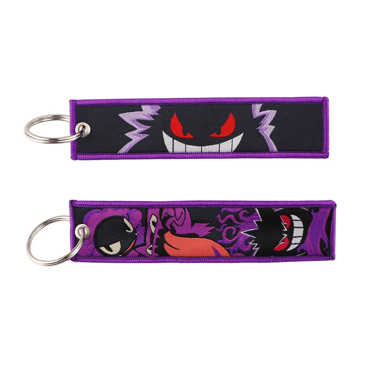 Double-Sided Embroidered Key Tag with Metal Hardware