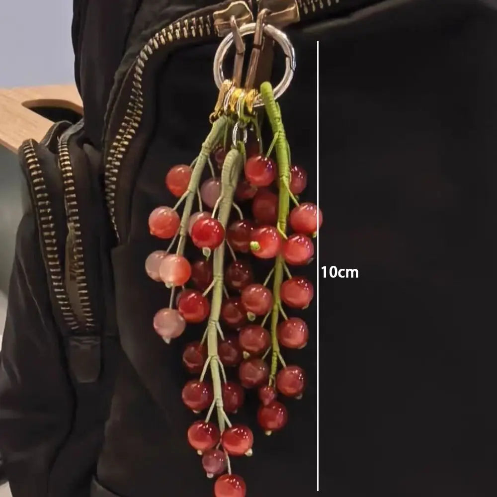Beaded Grape Bag Charm and Keychain