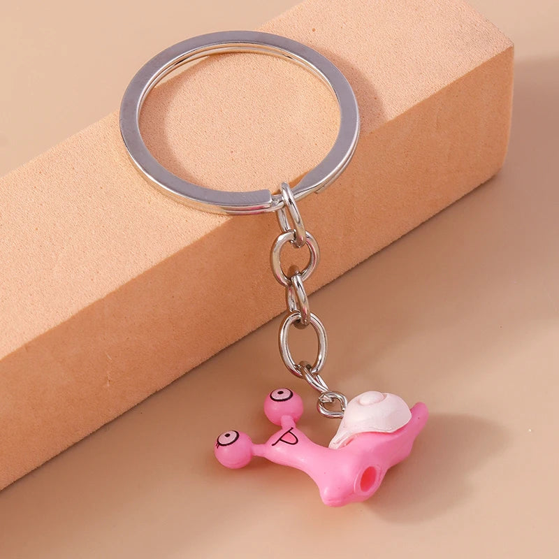 Silver-Plated Snail Keychain