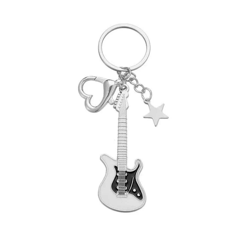Zinc Alloy Guitar Keychain with Split Ring